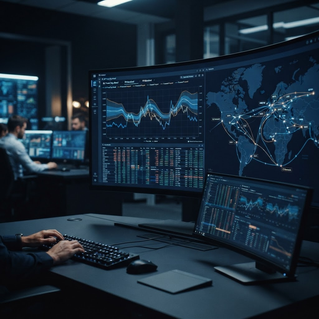 Decision intelligence console with energy and commodity market analytics